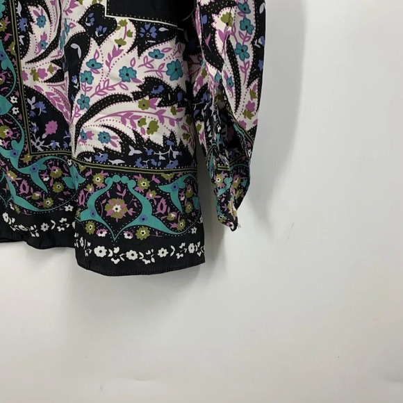 Alice & Trixie Womens Silk Peasant Top Long Flare Sleeves Tunic Size M - Picture 5 of 11